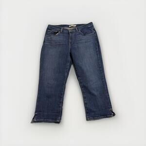 Levi's Classic Capri Womens Size 12 Denim Cotton Blend Blue Jeans 12/w31 (A35)